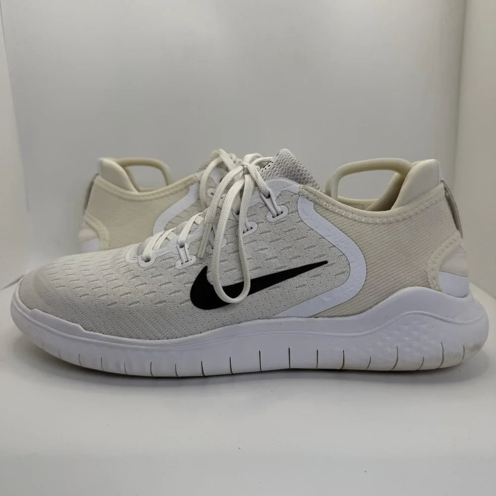 Nike Free‎ RN 2018 Shoes Men's Size 7.5 White Black Running Athletic 942836-100